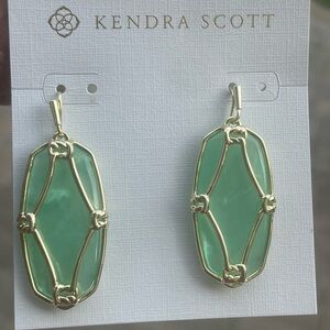 NWT - Kendra Scott Elle Lattice Framed Mother of Pearl Earrings